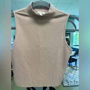 Gianni Bini Ribbed Tank Top - Beige/pink